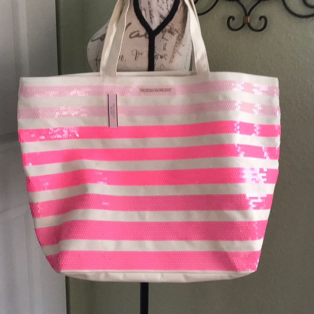 NWT Victoria’s Secret Sequined Beach Tote LE